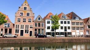 Old house on the habour of the Dutch historic town Hoorn.