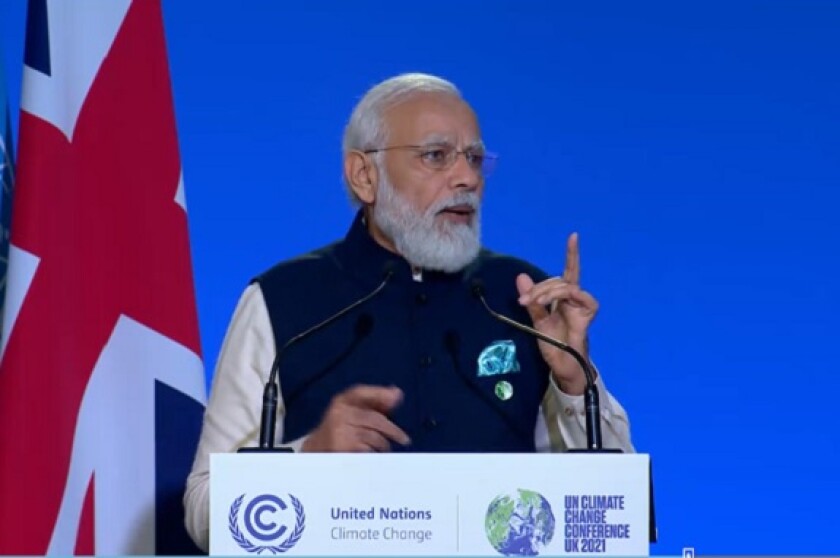 Modi, Narendra at Cop 26 screenshot of webcast 1 Nov 21 575x375.jpg