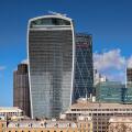 London skyline, with 20 Fenchurch Street, London, the building known as the Walkie Talkie.