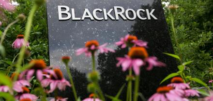 A logo sign outside of a facility occupied by BlackRock, Inc., in Wilmington, Delaware.