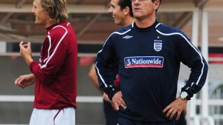 England manager Fabio Capello during the training session at the Olympic Stadium, Barcelona.