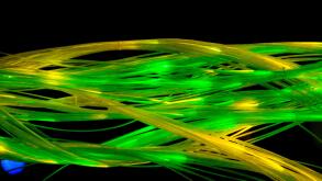 Colorful yellow and green fiber optics transparent tubes