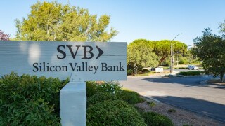 Signage for high-tech commercial bank Silicon Valley Bank, on Sand Hill Road in the Silicon Valley town of Menlo Park, California, August 25, 2016.