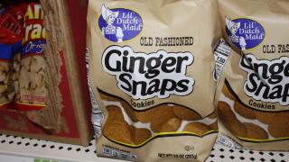 Lil Dutch Maid Ginger Snaps in bags closeup on a shelf