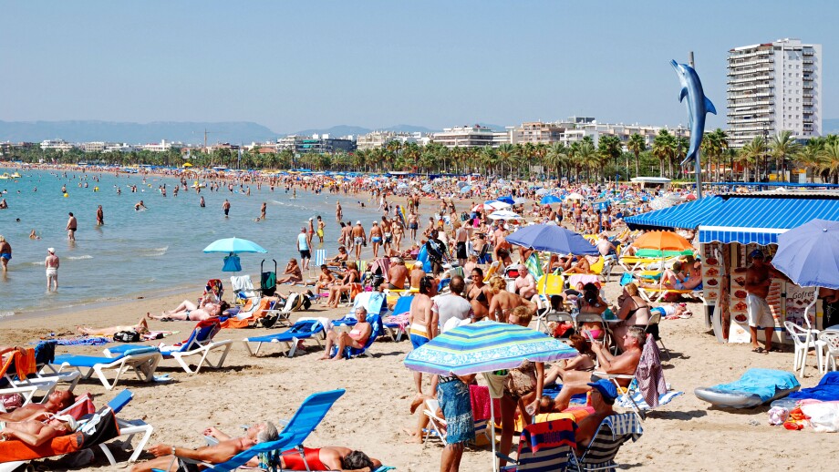 The beach at Salou in Catalonia, Spain