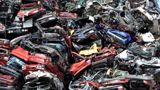 Car breakers Car scrap yard Scrap Yard  Zaandam, Netherlands ( Noordzeekanaal North Sea Canal )  Dutch
