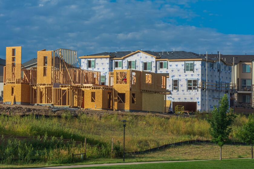 New houses- townhomes construction in Castle Rock Colorado US.