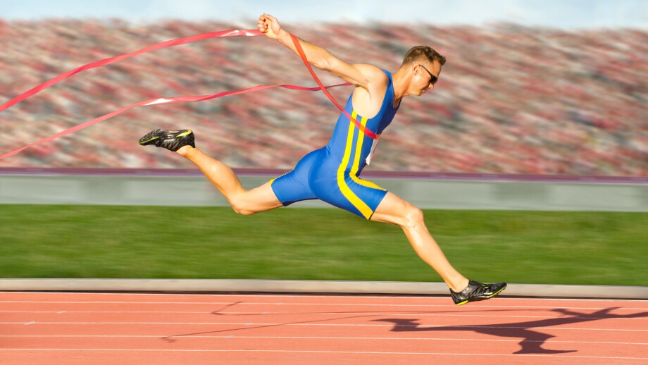 Runner crossing the finish line