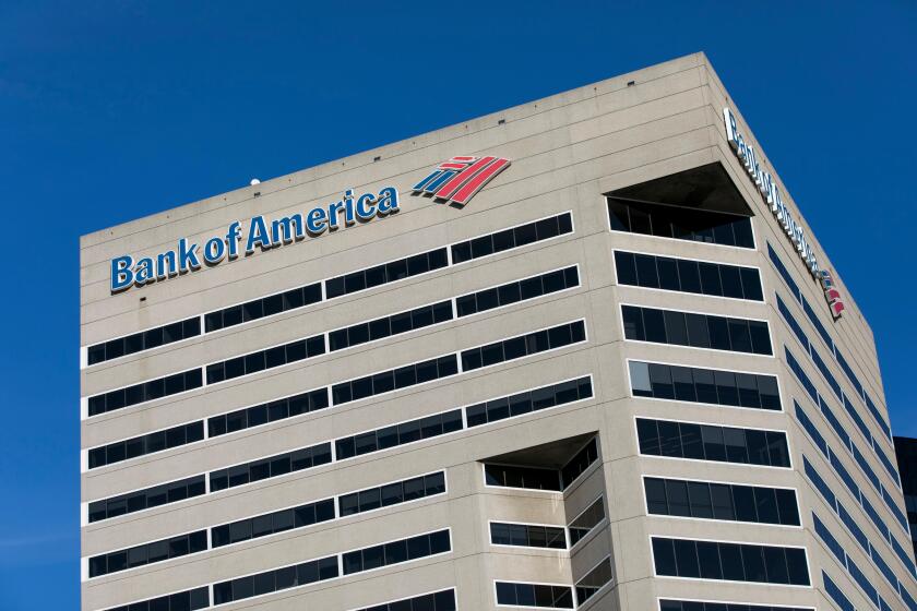 A logo sign outside of a facility occupied by Bank of America, in Baltimore, Maryland on January 11, 2019.