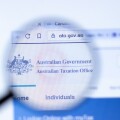 New York, USA - 29 September 2020: Australian Government Taxation Office ato.gov.au company website with logo close up, Illustrative Editorial
