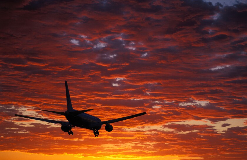 Aircraft landing at Heathrow UK