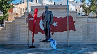 A statue of Ataturk, the founder of the modern Turkish State in Bodrum, Turkiye