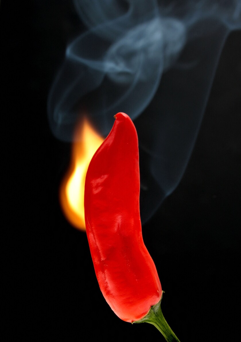 chili pepper on fire