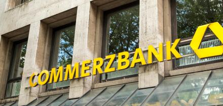 Commerzbank sign logo, Germany