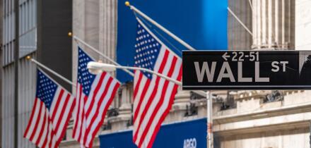Wall Street sign near New York Stock Exchange
