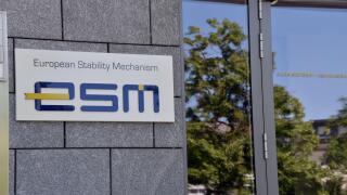 13 June 2021, Luxembourg, Luxemburg: Logo, Schrfitzug of the European Stability Mechanism ESM at the office building Photo: Horst Galuschka/dpa