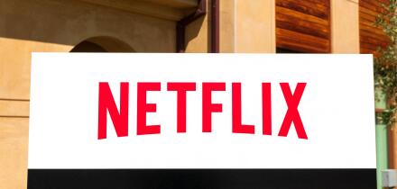 Netflix sign at company headquarters in Silicon Valley. Netflix, Inc. is an American media-services provider and production company - Los Gatos, Calif