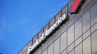 Bank of America logo, North Beverly Drive, Beverly Hills, Los Angeles, California, United States of America. Image shot 2009. Exact date unknown.