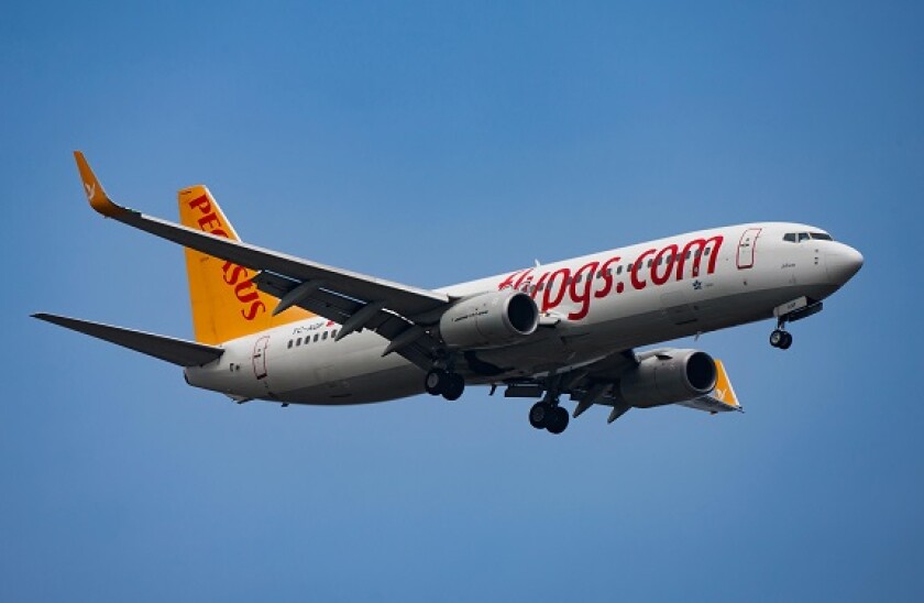 Pegasus Airlines, airliner, in flight