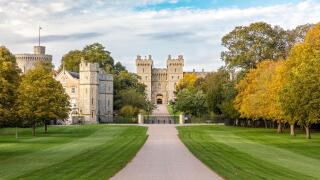 Autumn evening sunlight over Windsor Castle, Windsor, England, UK