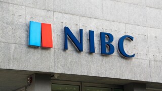 Den Haag, Netherlands-august 9, 2016: Letters NIBC on a wall,NIBC Bank is a Dutch bank. The bank focuses on corporate and private clients.