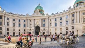 Austria, Vienna, Michaelerplatz, view of the Vienna Hofburg palatial complex
