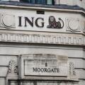 ING Bank branch on Moorgate in London, England, United Kingdom, UK