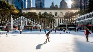 The winter ice-rink in Bryant Park in New York City