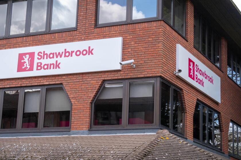 Brentwood Essex 27th March 2021 Shawbrook Bank signs on brick building