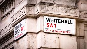 London- Whitehall and Downing Street sign, the headquarters of the government of the United Kingdom