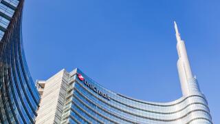 UniCredit Tower in the Porta Nuova District, Milan, Italy. Designed by the architect Cesar Pelli it is the tallest building in Italy.