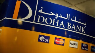 Sign of the Doha Bank in Qatar
