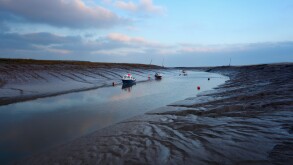 The River Axe at Low Tide. Weston-super-mare. Somerset. England. UK.