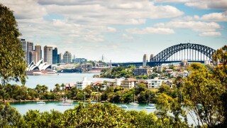 Sydney Harbour Bridge one of the most famous landmarks in Sydney, New South Wales, Australia.