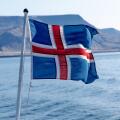 Icelandic flag flying on a boat.