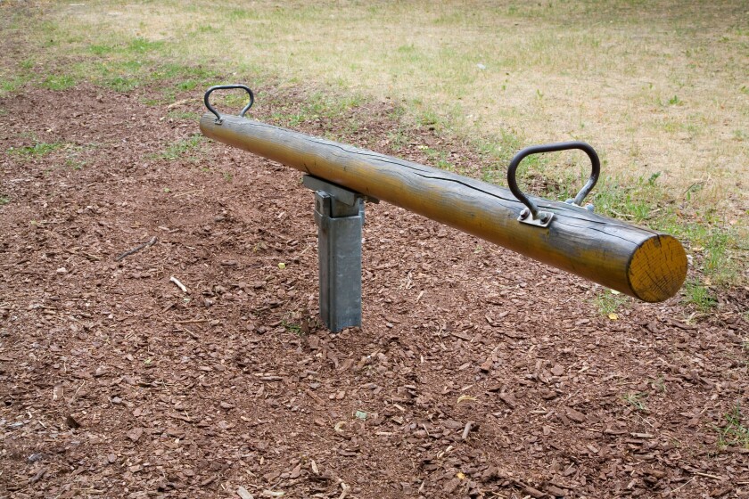 An empty Seesaw in a Berlin Park. Image shot 2008. Exact date unknown.