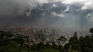 Bogota mountain view, storm, Colombia, volatility, threat, doom, LatAm, 575
