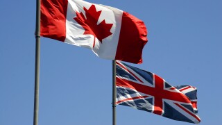 Canadian and British flags