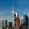 Frankfurt skyline with skyscrapers, Frankfurt, Hessen, Germany