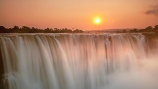 Victoria Falls at sunrise