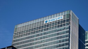 Barclays building in Canary Wharf in Docklands London England. Image shot 04/2009. Exact date unknown.