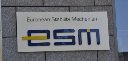13 June 2021, Luxembourg, Luxemburg: Logo, Schrfitzug of the European Stability Mechanism ESM at the office building Photo: Horst Galuschka/dpa