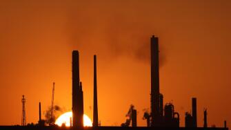 Sunset at Fawley Oil Refinery, Hampshire, UK