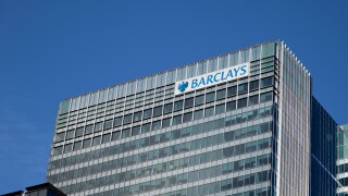 Barclays building in Canary Wharf in Docklands London England. Image shot 04/2009. Exact date unknown.