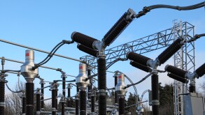 Electricity sub-station at Knaresborough, Yorkshire, UK