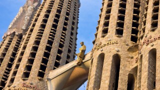 Detail of the Sagrada Familia church in Barcelona, Spain