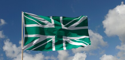 Green Union Jack flag