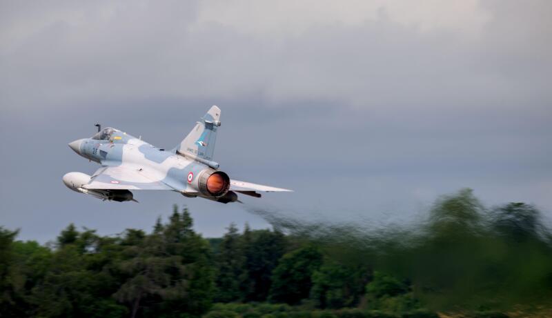 French Air Force, Dassault Mirage 2000 5, leaving on departures day at the Royal International Air Tattoo