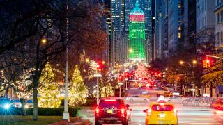 Christmas New York Park Avenue Decorations New York City Christmas Lights Trees Traffic