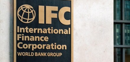 Sign outside of the International Finance Corporation, IFC, part of the World Bank Group.